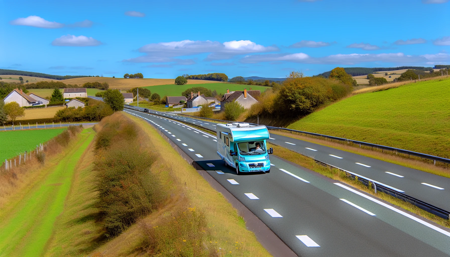 Wohnmobil auf französischer Autobahn